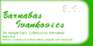 barnabas ivankovics business card