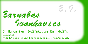 barnabas ivankovics business card